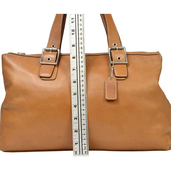 AUTHENTIC COACH SOFT LEATHER SHOULDER BAG PURSE TAN #9554 - Picture 12 of 15
